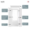 EasiKit Internal Door and Frame Kit - Mexicano White Primed Doors -  3/4 Clear Glass with Frosted Lines