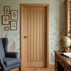 FD30 Fire Internal Door, Mexicano Oak Internal Door - Vertical Lining - 1/2 Hour Fire Rated - Prefinished