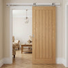 Top Mounted Stainless Steel Sliding Track & Door - Mexicano Oak Door - Unfinished