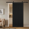 Top Mounted Black Sliding Track & Door - Mexicano Black Internal Door - Vertical Lining - Prefinished