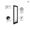 JB Kind Cottage Black Internal Door with Clear Etched Glass - Black Matt Finish - Prefinished