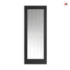 JB Kind Cottage Black Internal Door with Clear Etched Glass - Black Matt Finish - Prefinished