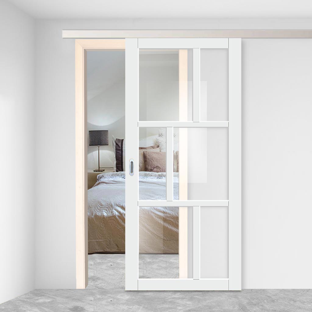 Single Sliding Door & Premium Wall Track - Eco-Urban® Milan 6 Pane Doo ...