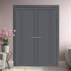 Milano Panel Solid Wood Internal Door Pair UK Made DD0101P - Stormy Grey Premium Primed - Urban Lite® Bespoke Sizes