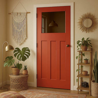 Image: UK Made to Measure - Wilton 1930' Interior Door - Tinted Glass - Premium Primed - 7 Colour Options