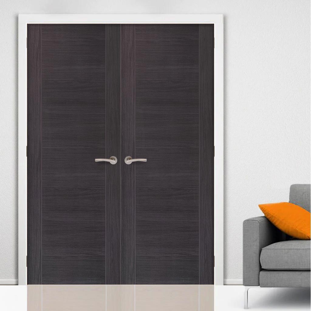 Mode Forli Door Pair - Umber Grey Laminate - 1/2 Hour Fire Rated - Prefinished