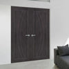 Mode Salerno Door Pair - Umber Grey Laminate - 1/2 Hour Fire Rated - Prefinished