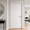 White Fire Internal Door, 4 Line Moulded Internal Door - 1/2 Hour Rated - White Primed