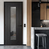 Monaco Black Internal Door- Clear Glass - Laminated