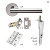 Monroe Double Door Lever Handle Pack - 6 Square Hinges - Polished Stainless Steel