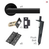 Monroe Double Door Lever Handle Pack - 8 Square Hinges - Matt Black - Combo Handle and Accessory Pack