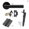 Monroe Double Door Lever Handle Pack - 6 Radius Cornered Hinges - Matt Black - Combo Handle and Accessory Pack