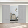 Double Sliding Door & Premium Wall Track - Eco-Urban® Morningside 5 Panel Doors DD6437 - 6 Colour Options