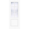 Moulded Berlin 6 Pane White Internal Door - Clear Glass - Prefinished