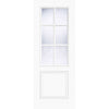 Moulded Berlin 6 Pane White Internal Door - Clear Glass - Prefinished