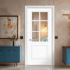Moulded Berlin 6 Pane White Internal Door - Clear Glass - Prefinished