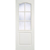 Moulded Classical 6 Pane White Primed Internal Door - Clear Glass