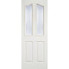 Moulded Mayfair 2 Pane White Primed Internal Door - Frosted Glass Clear Lines