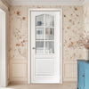 Moulded Classical 6 Pane White Primed Internal Door - Clear Glass