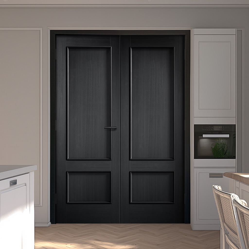 Murcia Black Panel Internal Door Pair - Prefinished