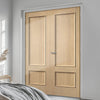 Murcia Oak Panel Internal Door Pair - Prefinished