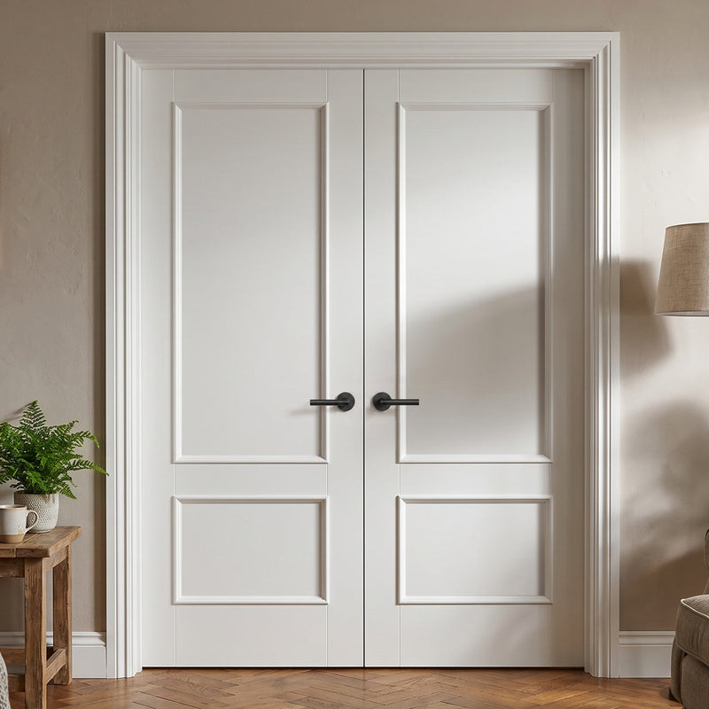 Murcia White Primed Panel Internal Door Pair