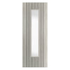 J B Kind Laminates Aria Grey Glazed Internal Internal Door Pair - Clear Glass - Prefinished