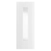 J B Kind Aria White Primed Flush Internal Door Pair - Clear Glass