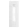 J B Kind Aria White Primed Flush Internal Door Pair - Clear Glass