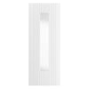 J B Kind Aria White Primed Flush Internal Door - Clear Glass