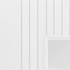 J B Kind Aria White Primed Flush Internal Door Pair - Clear Glass