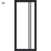 Milano Solid Wood Internal Door UK Made  DD0101F Frosted Glass - Shadow Black Premium Primed - Urban Lite® Bespoke Sizes