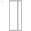 Milano Solid Wood Internal Door UK Made  DD0101C Clear Glass - Mist Grey Premium Primed - Urban Lite® Bespoke Sizes