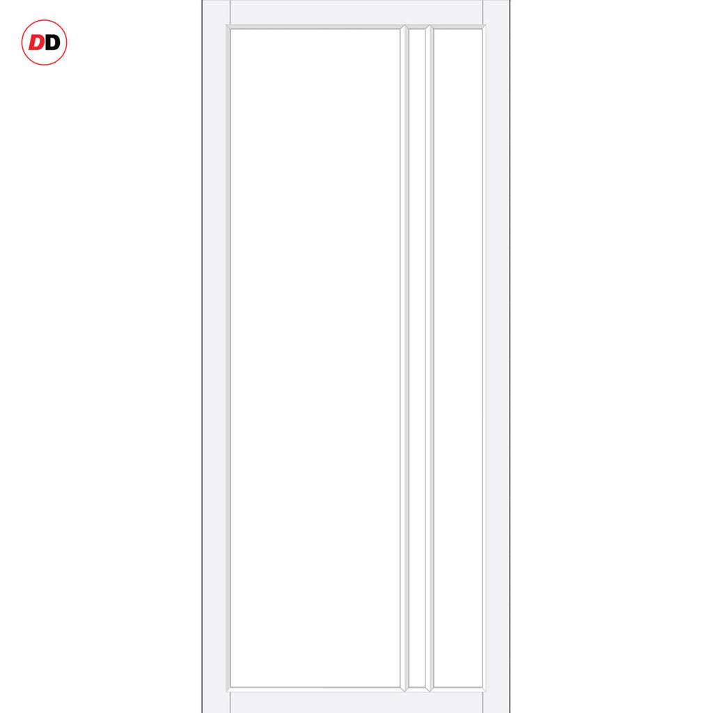 Milano Solid Wood Internal Door Pair UK Made DD0101C Clear Glass - Clo