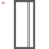 Milano Solid Wood Internal Door Pair UK Made DD0101F Frosted Glass - Stormy Grey Premium Primed - Urban Lite® Bespoke Sizes