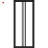 Galeria Solid Wood Internal Door UK Made  DD0102F Frosted Glass - Shadow Black Premium Primed - Urban Lite® Bespoke Sizes