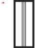 Galeria Solid Wood Internal Door UK Made  DD0102F Frosted Glass - Shadow Black Premium Primed - Urban Lite® Bespoke Sizes