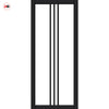 Galeria Solid Wood Internal Door Pair UK Made DD0102F Frosted Glass - Shadow Black Premium Primed - Urban Lite® Bespoke Sizes