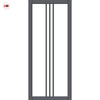 Galeria Solid Wood Internal Door UK Made  DD0102F Frosted Glass - Stormy Grey Premium Primed - Urban Lite® Bespoke Sizes
