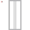 Galeria Solid Wood Internal Door UK Made  DD0102F Frosted Glass - Mist Grey Premium Primed - Urban Lite® Bespoke Sizes