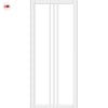 Galeria Solid Wood Internal Door UK Made  DD0102C Clear Glass - Cloud White Premium Primed - Urban Lite® Bespoke Sizes
