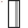 Bella Solid Wood Internal Door UK Made  DD0103F Frosted Glass - Shadow Black Premium Primed - Urban Lite® Bespoke Sizes