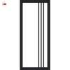 Bella Solid Wood Internal Door Pair UK Made DD0103F Frosted Glass - Shadow Black Premium Primed - Urban Lite® Bespoke Sizes