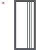Bella Solid Wood Internal Door Pair UK Made DD0103C Clear Glass - Stormy Grey Premium Primed - Urban Lite® Bespoke Sizes