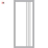 Bella Solid Wood Internal Door UK Made  DD0103F Frosted Glass - Mist Grey Premium Primed - Urban Lite® Bespoke Sizes