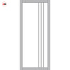 Bella Solid Wood Internal Door Pair UK Made DD0103T Tinted Glass - Mist Grey Premium Primed - Urban Lite® Bespoke Sizes