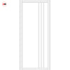 Bella Solid Wood Internal Door UK Made  DD0103F Frosted Glass - Cloud White Premium Primed - Urban Lite® Bespoke Sizes