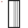 Tula Solid Wood Internal Door UK Made  DD0104C Clear Glass - Shadow Black Premium Primed - Urban Lite® Bespoke Sizes