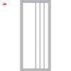 Tula Solid Wood Internal Door Pair UK Made DD0104C Clear Glass - Mist Grey Premium Primed - Urban Lite® Bespoke Sizes