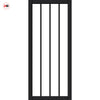 Adiba Solid Wood Internal Door Pair UK Made DD0106C Clear Glass - Shadow Black Premium Primed - Urban Lite® Bespoke Sizes